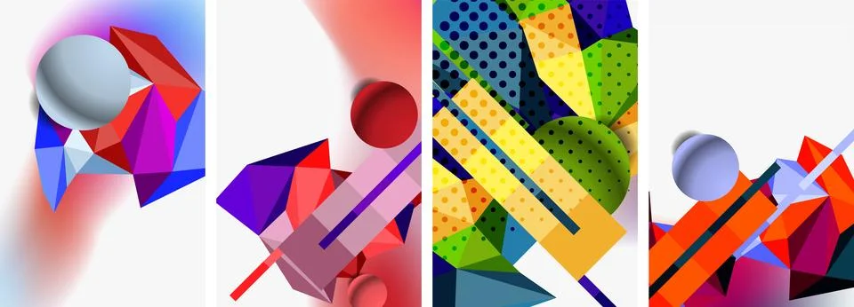 3d sphere and 3d low poly triangle design. Vector illustration For Wallpaper 스톡 일러스트