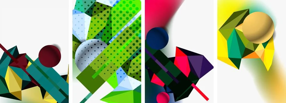 3d sphere and 3d low poly triangle design. Vector illustration For Wallpaper Stock Illustration