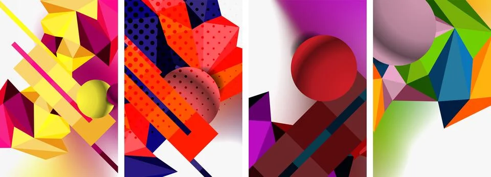 3d sphere and 3d low poly triangle design. Vector illustration For Wallpaper Illustrazione stock