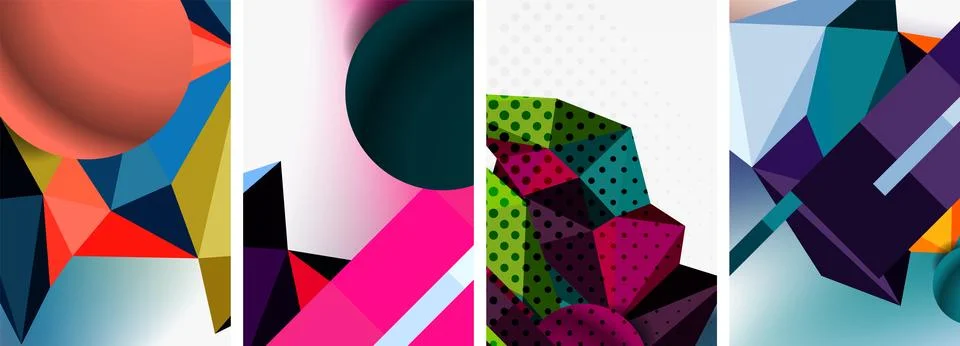 3d sphere and 3d low poly triangle design. Vector illustration For Wallpaper Stock Illustration