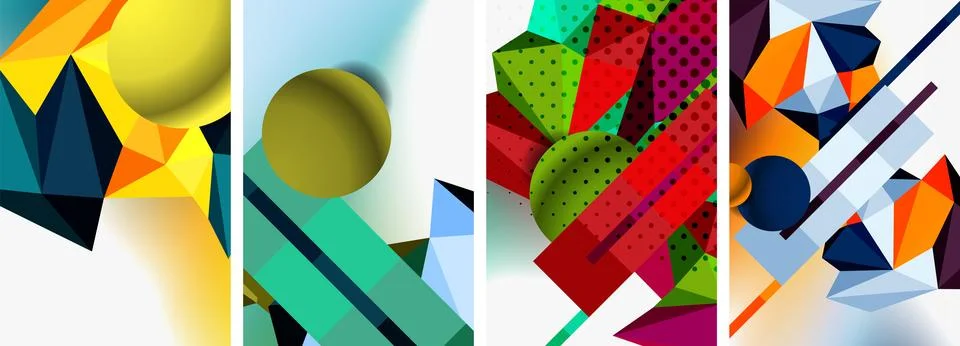 3d sphere and 3d low poly triangle design. Vector illustration For Wallpaper 스톡 일러스트
