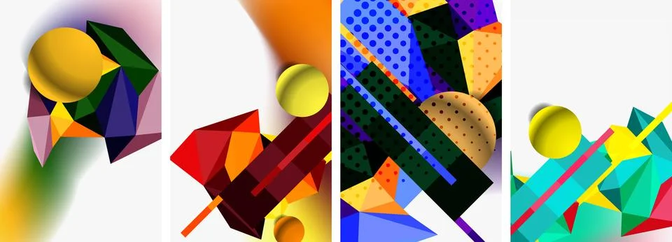 3d sphere and 3d low poly triangle design. Vector illustration For Wallpaper Stock Illustration
