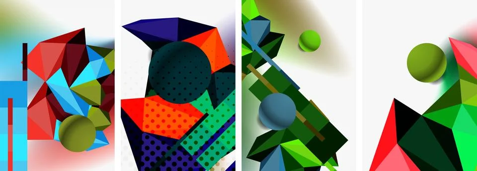 3d sphere and 3d low poly triangle design. Vector illustration For Wallpaper Stock Illustration
