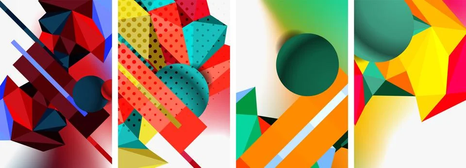 3d sphere and 3d low poly triangle design. Vector illustration For Wallpaper Illustrazione stock