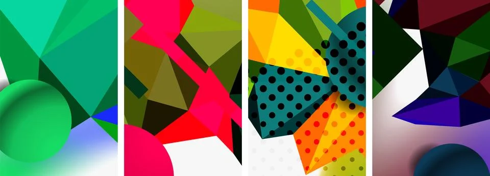 3d sphere and 3d low poly triangle design. Vector illustration For Wallpaper Stock Illustration