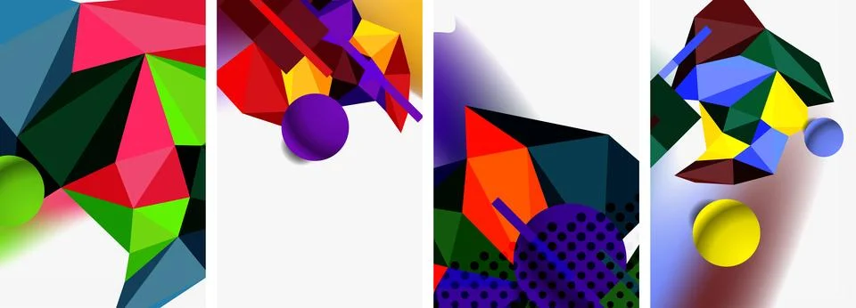 3d sphere and 3d low poly triangle design. Vector illustration For Wallpaper 스톡 일러스트