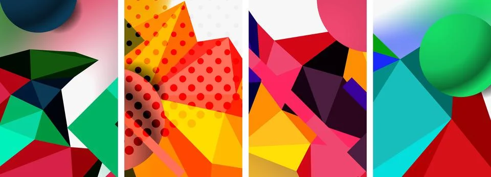 3d sphere and 3d low poly triangle design. Vector illustration For Wallpaper 스톡 일러스트