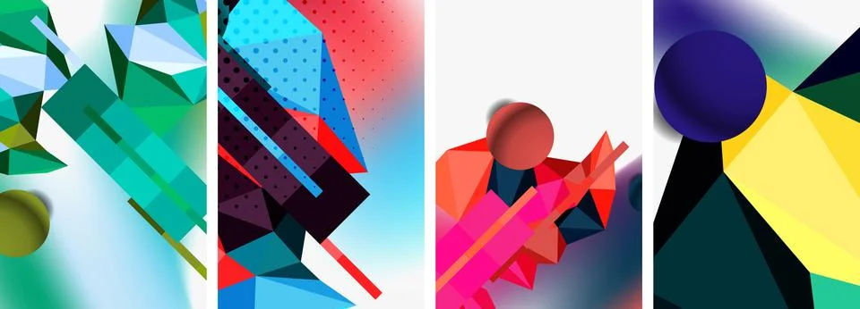 3d sphere and 3d low poly triangle design. Vector illustration For Wallpaper Illustrazione stock