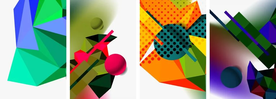 3d sphere and 3d low poly triangle design. Vector illustration For Wallpaper 스톡 일러스트