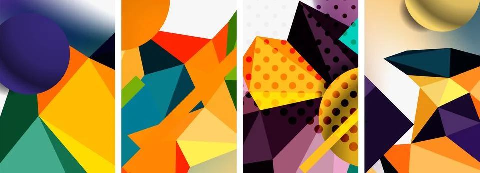 3d sphere and 3d low poly triangle design. Vector illustration For Wallpaper Stock Illustration
