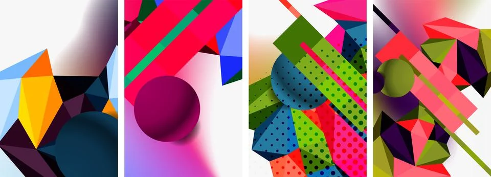 3d sphere and 3d low poly triangle design. Vector illustration For Wallpaper Illustrazione stock