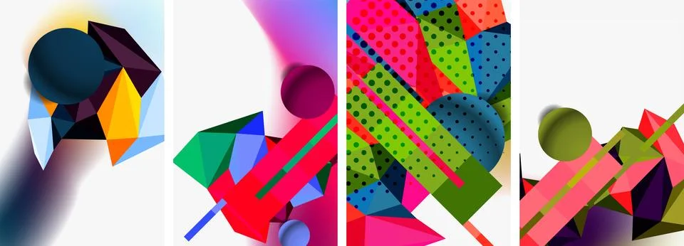 3d sphere and 3d low poly triangle design. Vector illustration For Wallpaper Illustrazione stock