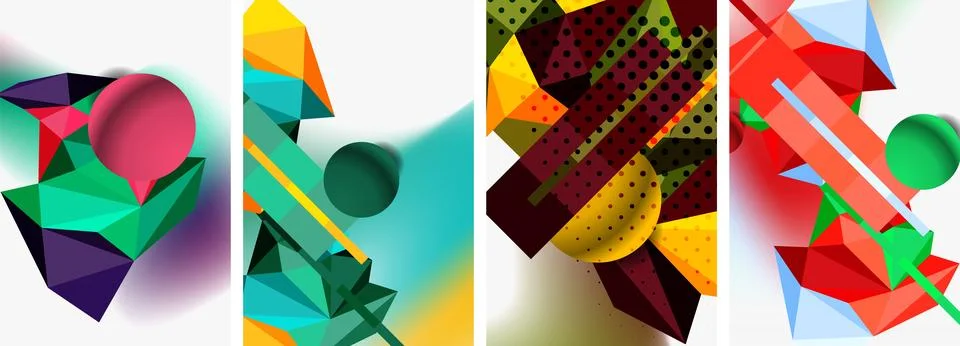 3d sphere and 3d low poly triangle design. Vector illustration For Wallpaper Stock Illustration