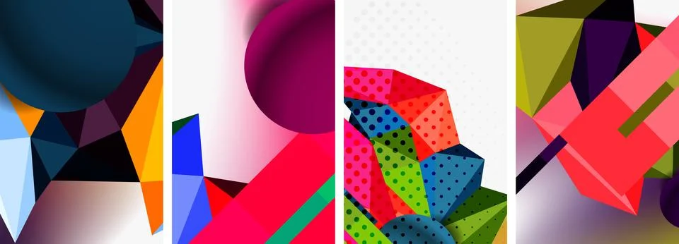 3d sphere and 3d low poly triangle design. Vector illustration For Wallpaper Stock Illustration