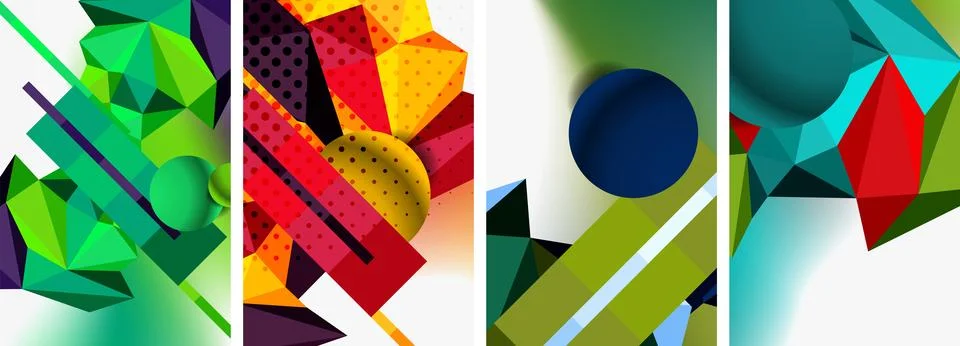 3d sphere and 3d low poly triangle design. Vector illustration For Wallpaper Stock Illustration
