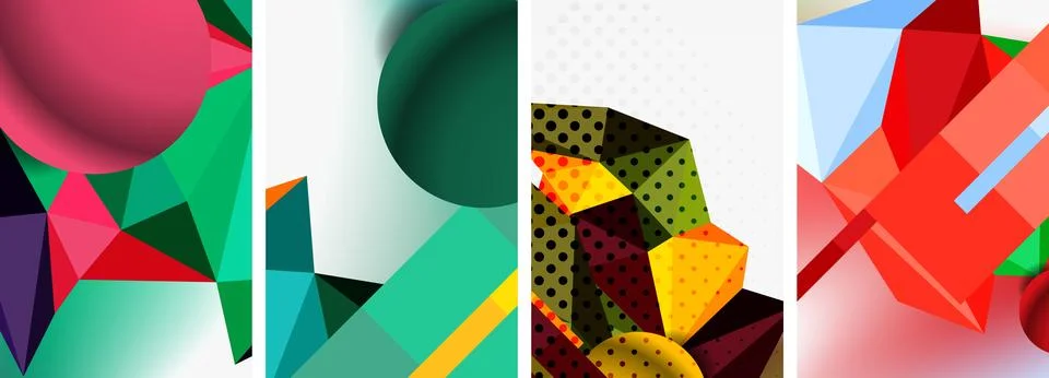 3d sphere and 3d low poly triangle design. Vector illustration For Wallpaper Illustrazione stock