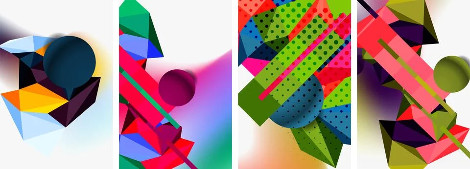 3d sphere and 3d low poly triangle design. Vector illustration For Wallpaper Illustrazione stock