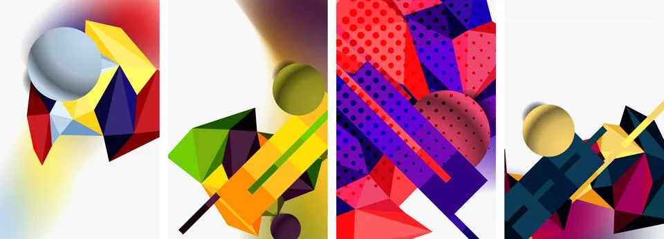 3d sphere and 3d low poly triangle design. Vector illustration For Wallpaper 스톡 일러스트