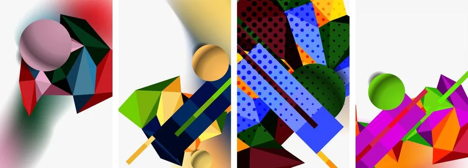 3d sphere and 3d low poly triangle design. Vector illustration For Wallpaper Illustrazione stock