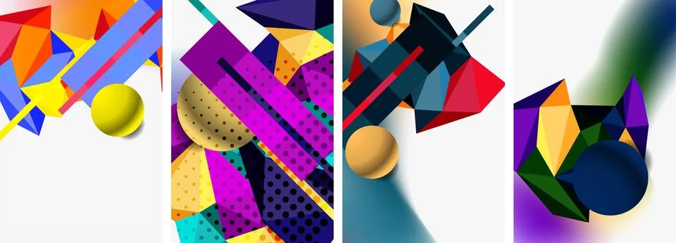 3d sphere and 3d low poly triangle design. Vector illustration For Wallpaper Illustrazione stock