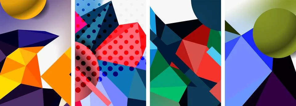 3d sphere and 3d low poly triangle design. Vector illustration For Wallpaper Stock Illustration