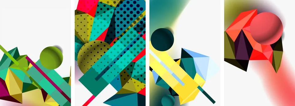 3d sphere and 3d low poly triangle design. Vector illustration For Wallpaper Stock Illustration