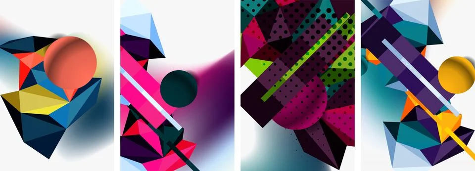 3d sphere and 3d low poly triangle design. Vector illustration For Wallpaper Illustrazione stock