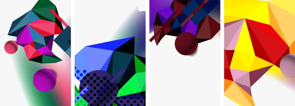 3d sphere and 3d low poly triangle design. Vector illustration For Wallpaper Stock Illustration