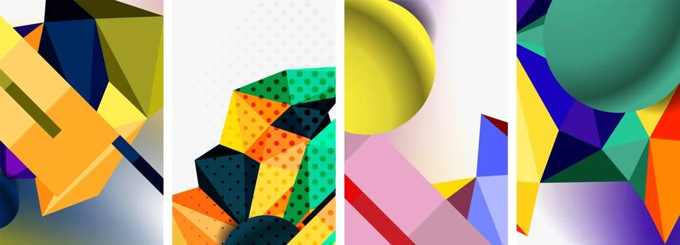 3d sphere and 3d low poly triangle design. Vector illustration For Wallpaper Stock Illustration