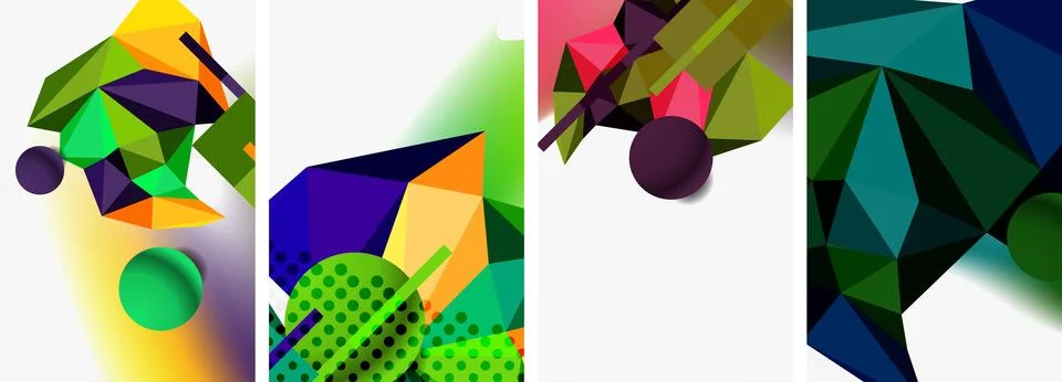 3d sphere and 3d low poly triangle design. Vector illustration For Wallpaper Stock Illustration