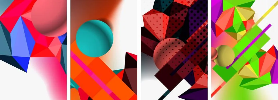 3d sphere and 3d low poly triangle design. Vector illustration For Wallpaper Illustrazione stock