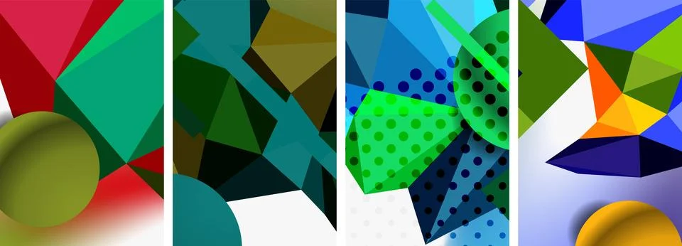 3d sphere and 3d low poly triangle design. Vector illustration For Wallpaper Illustrazione stock