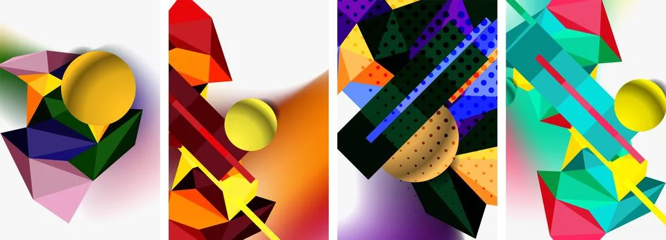 3d sphere and 3d low poly triangle design. Vector illustration For Wallpaper Illustrazione stock