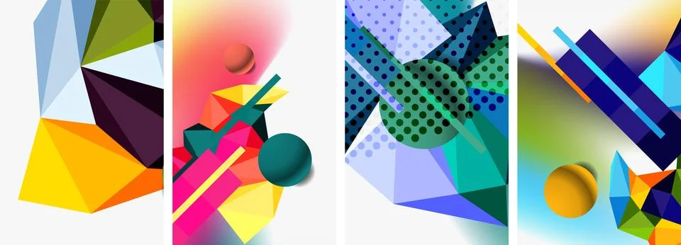 3d sphere and 3d low poly triangle design. Vector illustration For Wallpaper 스톡 일러스트