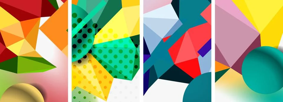 3d sphere and 3d low poly triangle design. Vector illustration For Wallpaper Illustrazione stock
