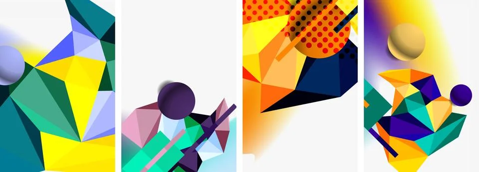 3d sphere and 3d low poly triangle design. Vector illustration For Wallpaper Illustrazione stock
