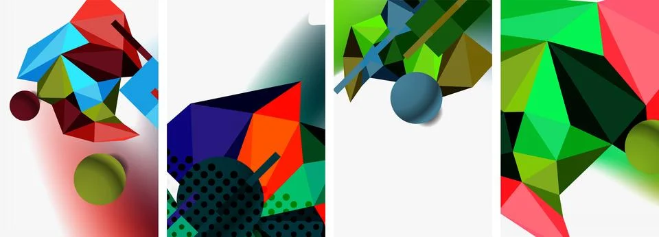 3d sphere and 3d low poly triangle design. Vector illustration For Wallpaper 스톡 일러스트