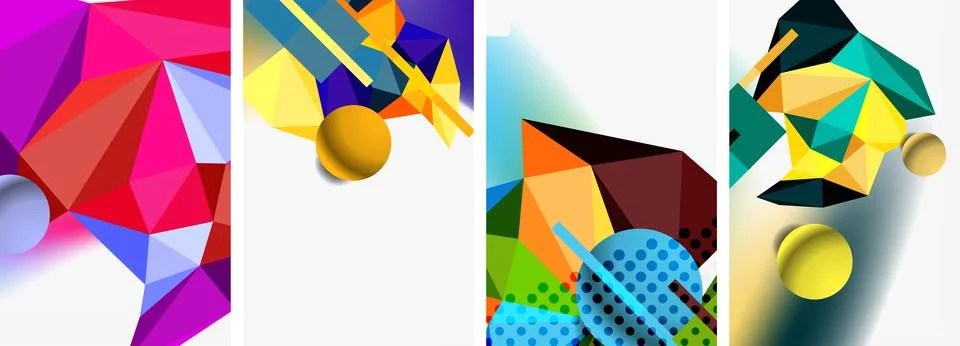 3d sphere and 3d low poly triangle design. Vector illustration For Wallpaper Illustrazione stock