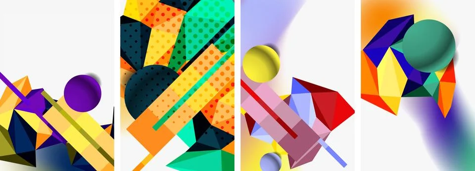 3d sphere and 3d low poly triangle design. Vector illustration For Wallpaper Stock Illustration