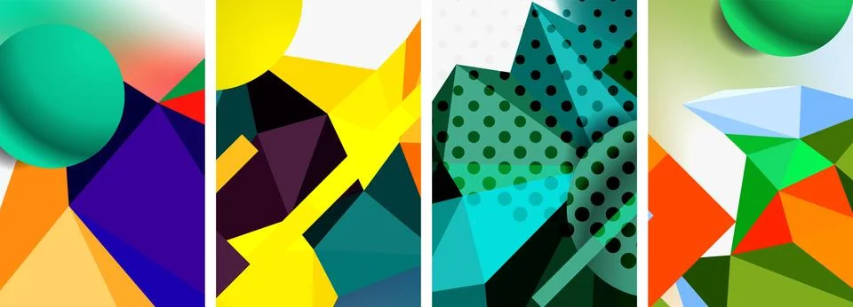 3d sphere and 3d low poly triangle design. Vector illustration For Wallpaper Illustrazione stock