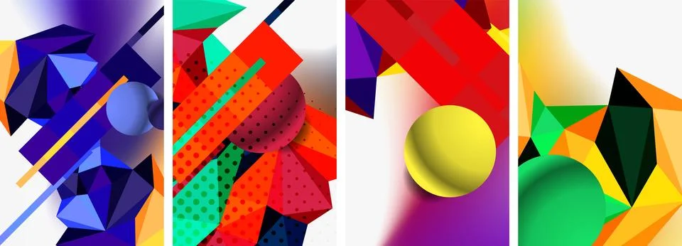 3d sphere and 3d low poly triangle design. Vector illustration For Wallpaper Illustrazione stock