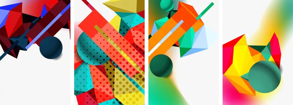 3d sphere and 3d low poly triangle design. Vector illustration For Wallpaper Stock Illustration