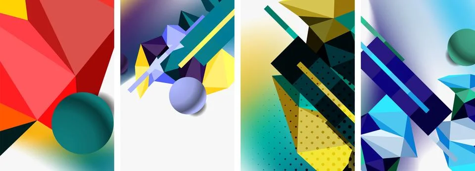 3d sphere and 3d low poly triangle design. Vector illustration For Wallpaper Illustrazione stock