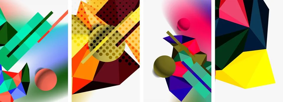 3d sphere and 3d low poly triangle design. Vector illustration For Wallpaper Illustrazione stock