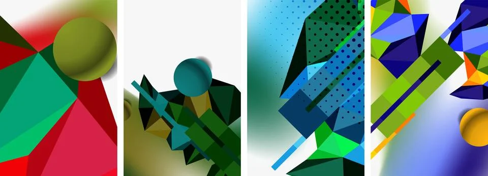 3d sphere and 3d low poly triangle design. Vector illustration For Wallpaper Stock Illustration