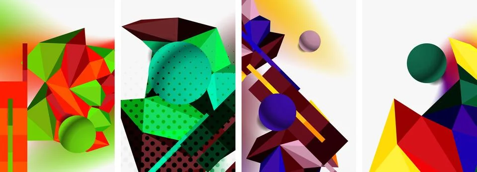 3d sphere and 3d low poly triangle design. Vector illustration For Wallpaper 스톡 일러스트