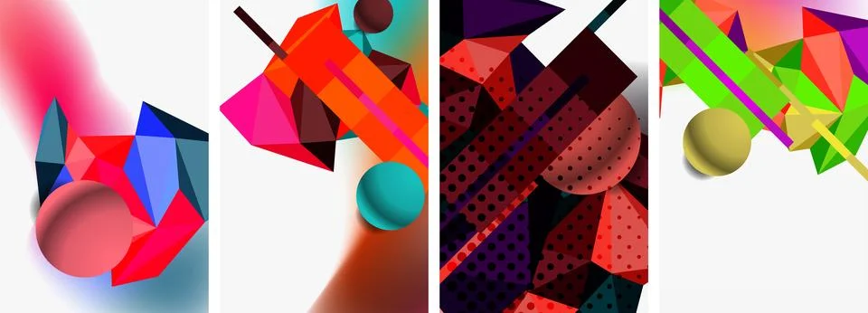 3d sphere and 3d low poly triangle design. Vector illustration For Wallpaper 스톡 일러스트