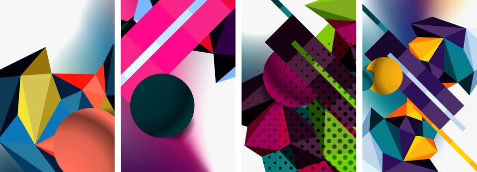 3d sphere and 3d low poly triangle design. Vector illustration For Wallpaper Stock Illustration