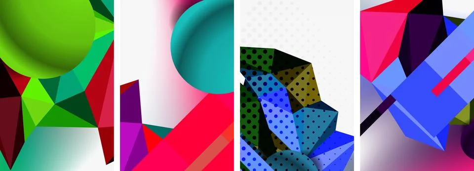 3d sphere and 3d low poly triangle design. Vector illustration For Wallpaper Illustrazione stock