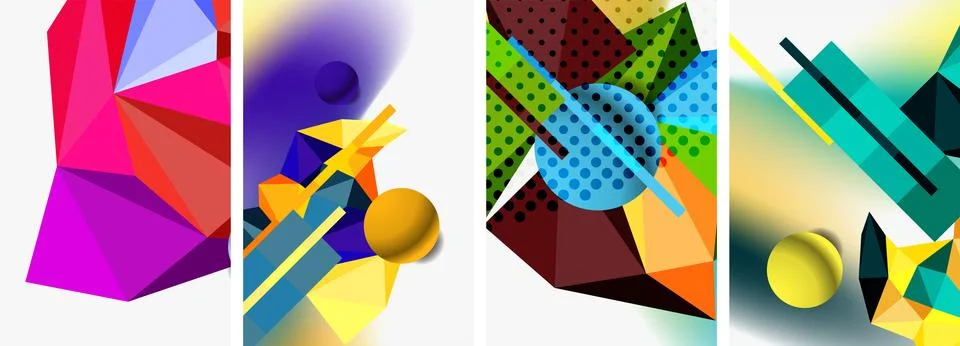 3d sphere and 3d low poly triangle design. Vector illustration For Wallpaper Stock Illustration